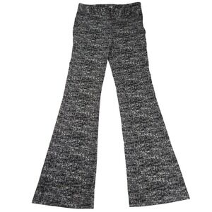 BCBGeneration Flare Leg Pants Knit Stretch Career Casual Black White Size 0 Boho